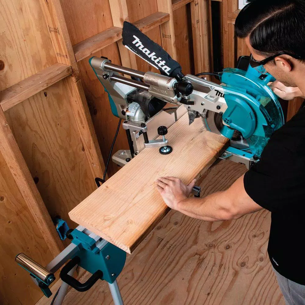 Makita 12 in. 15 Amp Dual-Bevel Sliding Compound Miter Saw with Laser and Folding Stand