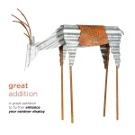 Alpine Corporation 20 in. Metal Rustic Grazing Reindeer Christmas Outdoor Sculpture thumbnail 4