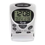 Equity by La Crosse Fold-Up Digital 2.70 in. LCD Travel Alarm Clock with Nap Timer and Backlight, Silver thumbnail 4