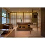 MGP 5 ft. Solid Bamboo 5-Bar Ladder Towel Rack - Natural Sand Finish thumbnail 4