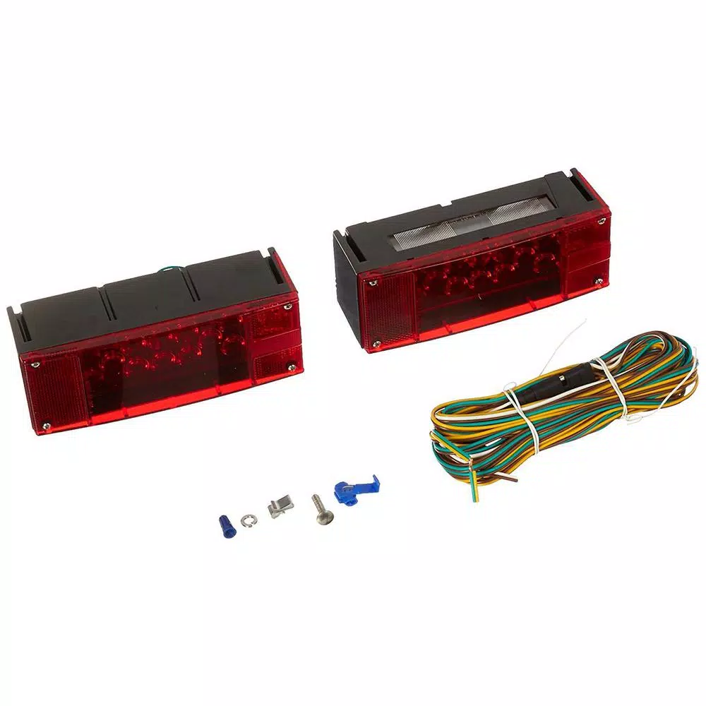 MaxxHaul 12V LED Submersible Rectangular Trailer Light Kit with All-Copper Wiring Harness