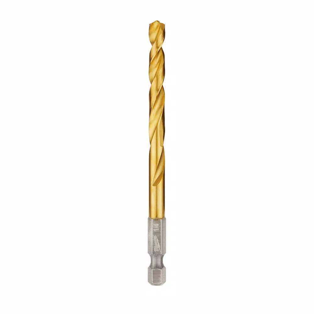 Milwaukee SHOCKWAVE 1/4 in. Titanium Twist Drill Bit with Red Helix