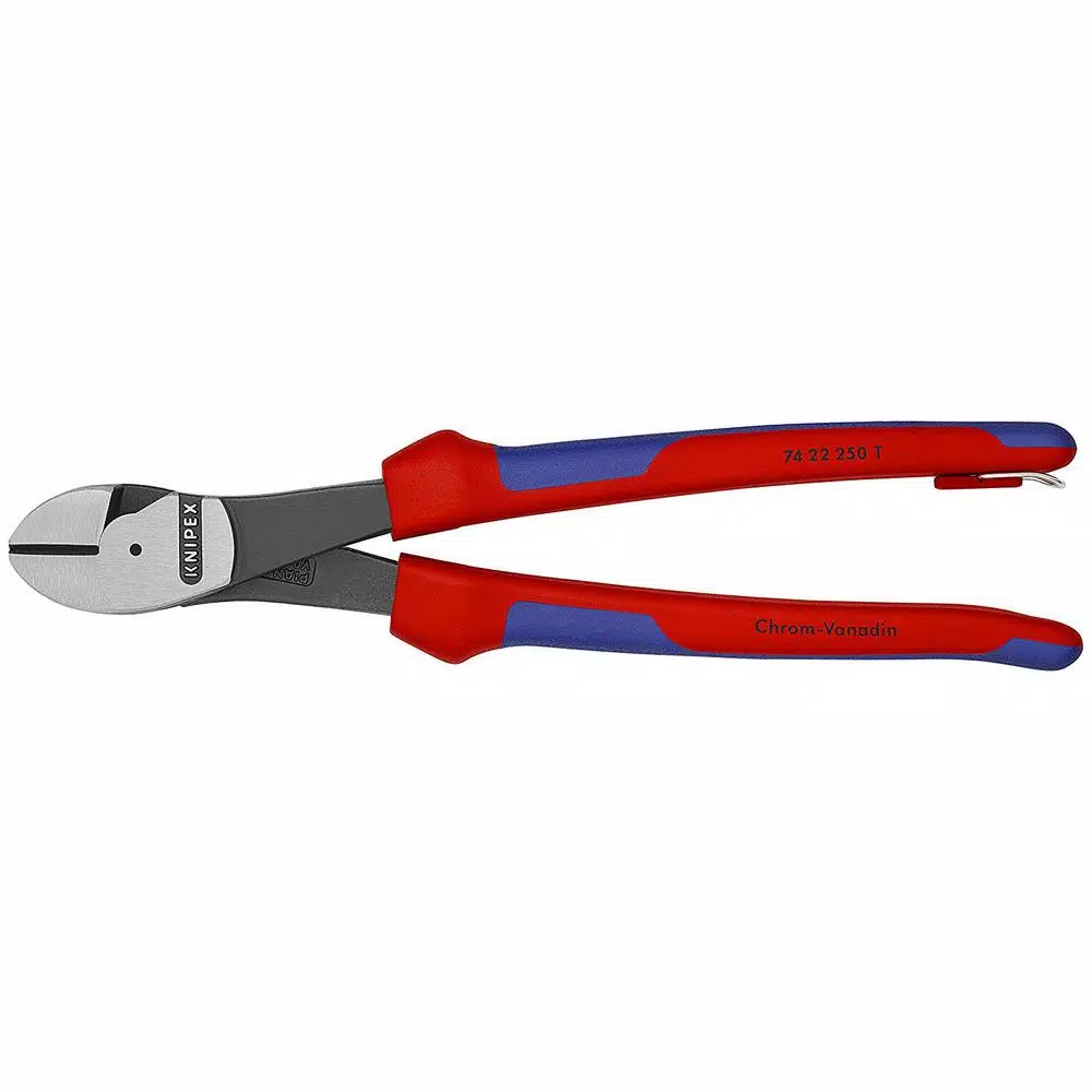 KNIPEX 10 in. High Leverage Diagonal Cutters with Tether Attachment and Comfort Grips