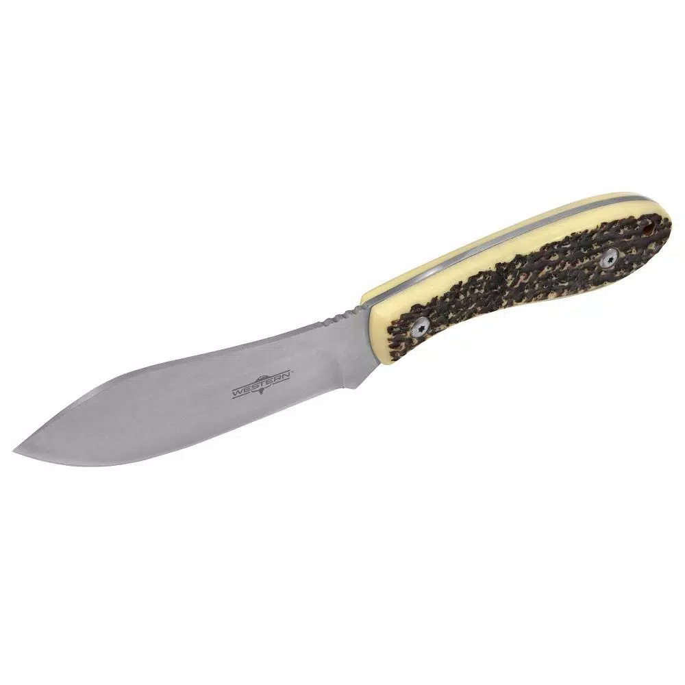 Western Crosstrail 9-in Fixed Blade Knife, Titanium Bonded 420 Stainless Steel Clip Point