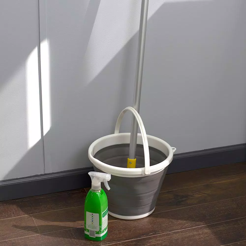 Unbranded 2.6 Gal. Grey Collapsible Plastic & Silicone Bucket, 10L Capacity