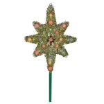 Northlight 21 in. Gold Tinsel Star of Bethlehem Christmas Tree Topper with Multi-Colored Lights thumbnail 2