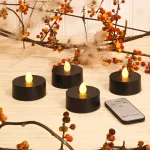 LUMABASE Black Extra Large LED Tea Light Candles with Remote Control and 2 Timers, 4-Count thumbnail 2
