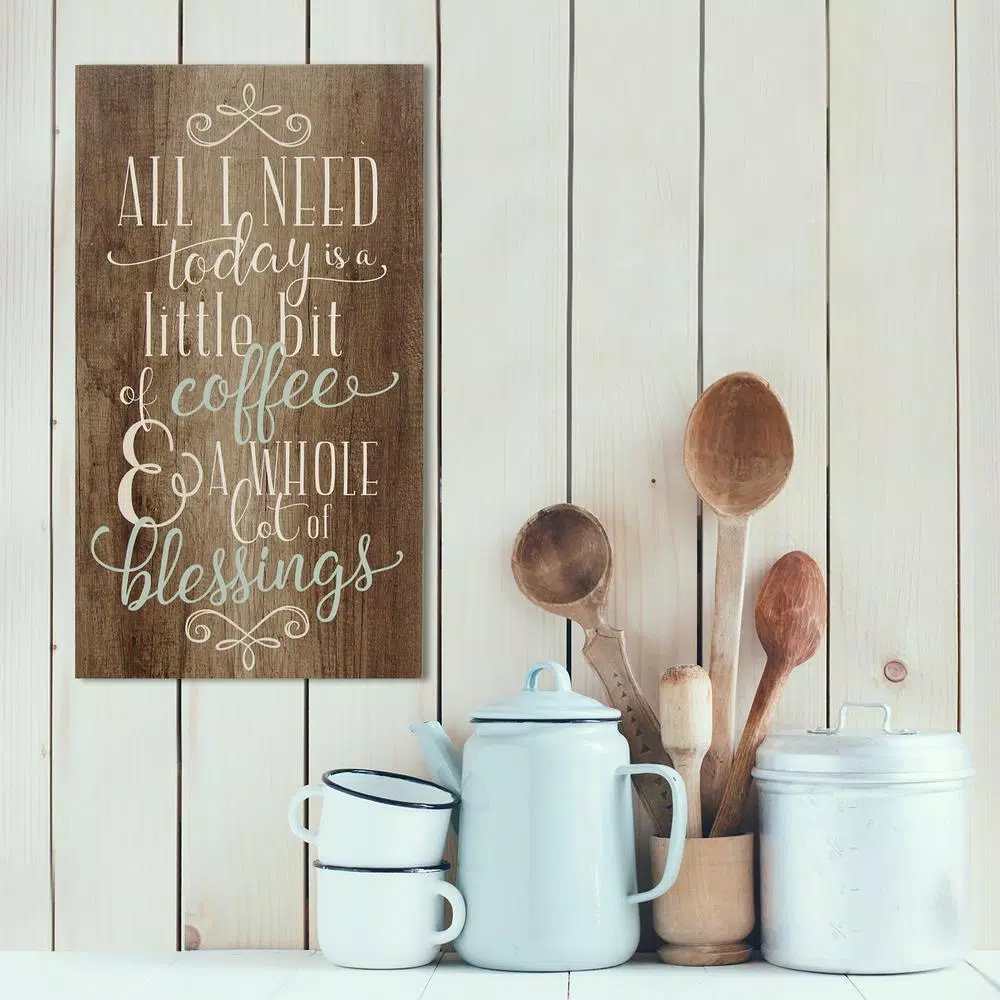 Stratton Home Decor Coffee and Blessings Wooden Wall Art Sign