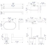 Alfi Brand 6-Piece Brushed Nickel Bath Hardware Set thumbnail 2
