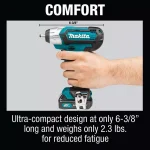 Makita 12V MAX CXT Cordless 1/4 in. Square Drive Impact Wrench Kit (2.0 Ah) thumbnail 8