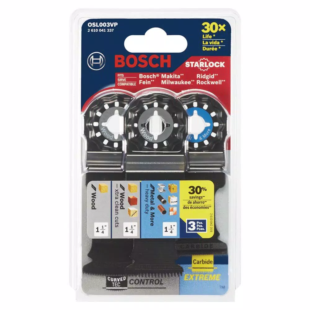 Bosch Starlock 3-Piece Oscillating Multi-Tool Accessory Blade Set