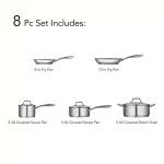 Tramontina Gourmet Prima 8-Piece Stainless Steel Cookware Set, Tri-Ply Induction Compatible thumbnail 7
