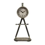 Zentique Rustic Mathematical Compass Shaped Table Clock - Antique Silver Metal Analog Desk Clock thumbnail 5