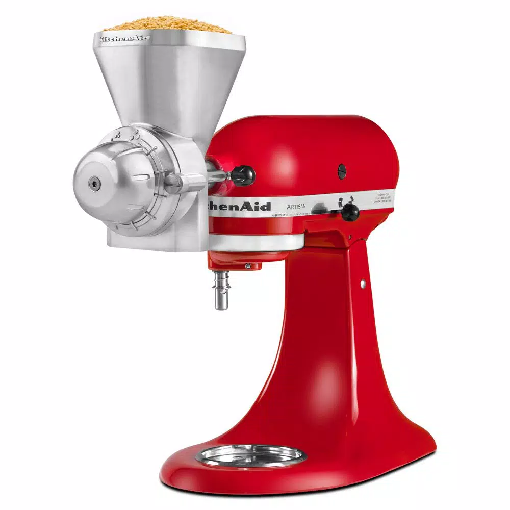 KitchenAid All Metal Grain Mill Attachment for Stand Mixers, Grey