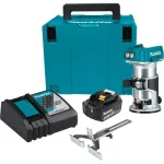 Makita 18V LXT Brushless Cordless Compact Router Fixed Base Starter Kit (5.0 Ah) thumbnail 1