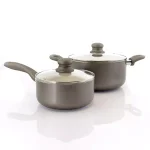 Oster Newcrest 8-Piece Aluminum Nonstick Cookware Set, Gray thumbnail 3