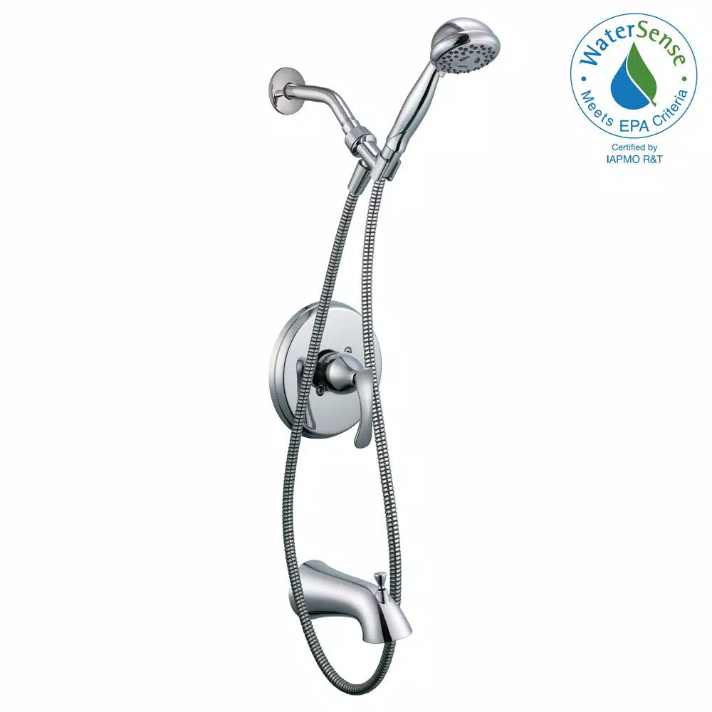 Glacier Bay Edgewood Single-Handle 3-Spray Tub and Shower Faucet, Chrome