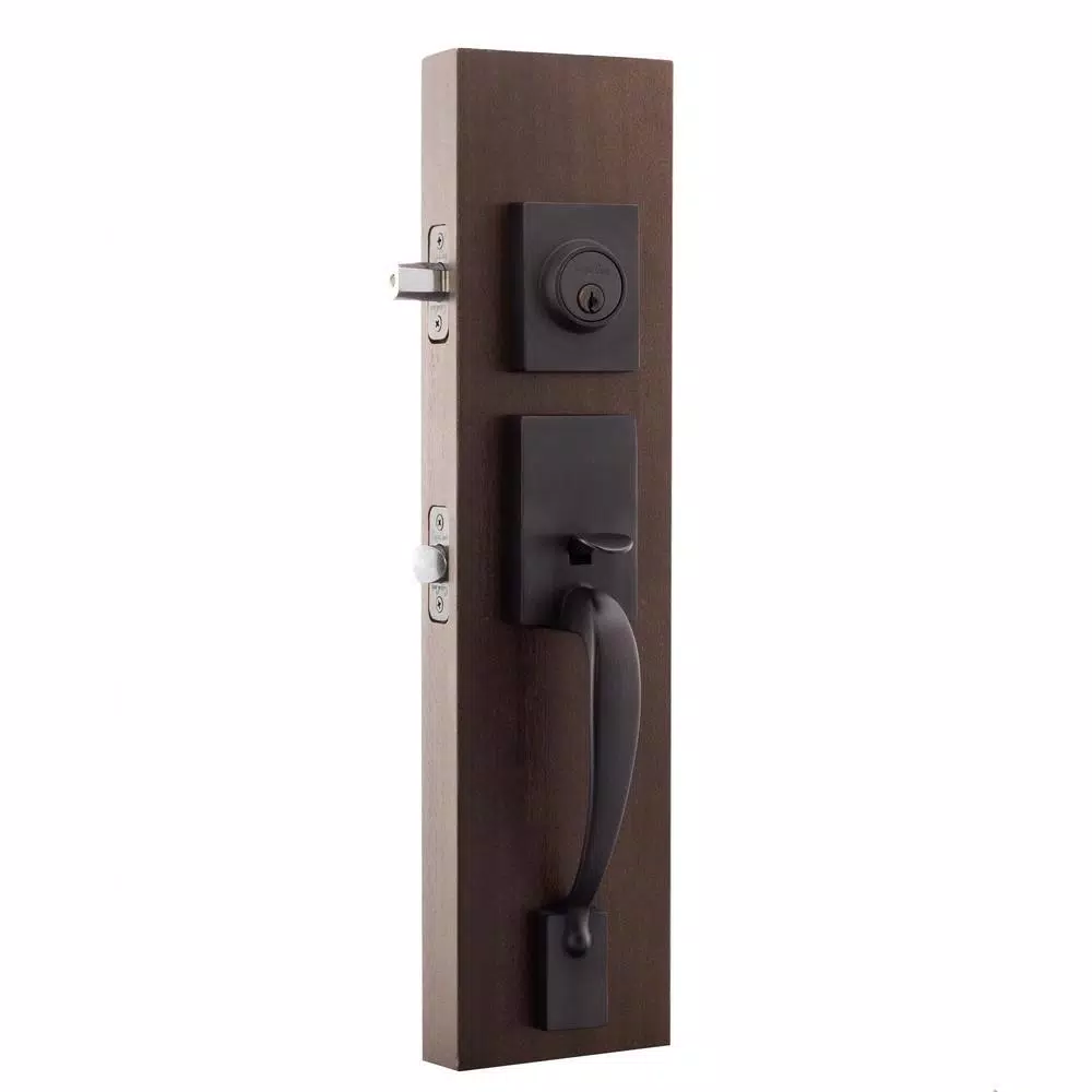 Copper Creek Craftsman Tuscan Bronze Front Door Handleset with Remi Lever Interior Trim