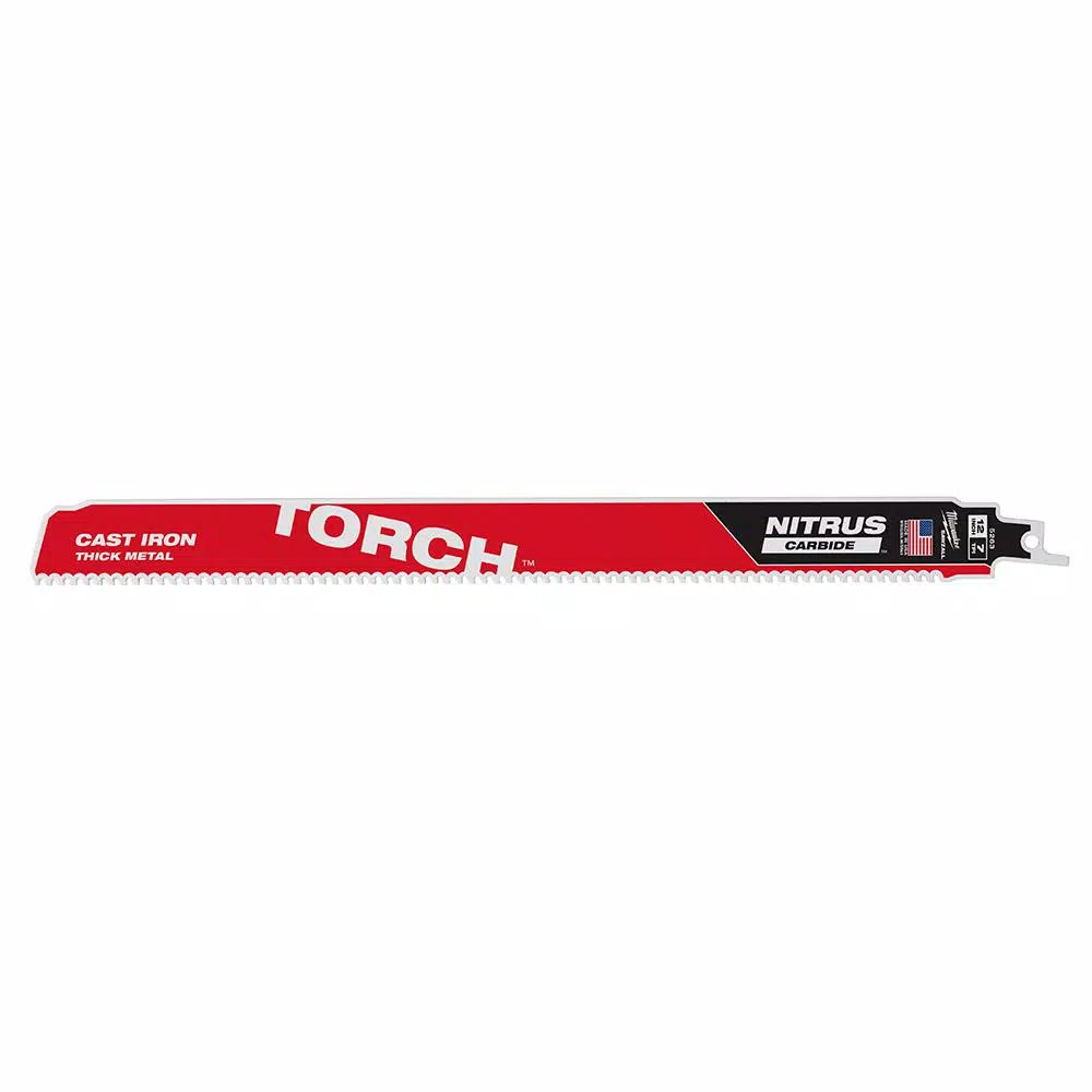 Milwaukee 12 in. Torch Nitrus Carbide 7 TPI Reciprocating Saw Blades, 5-Pack
