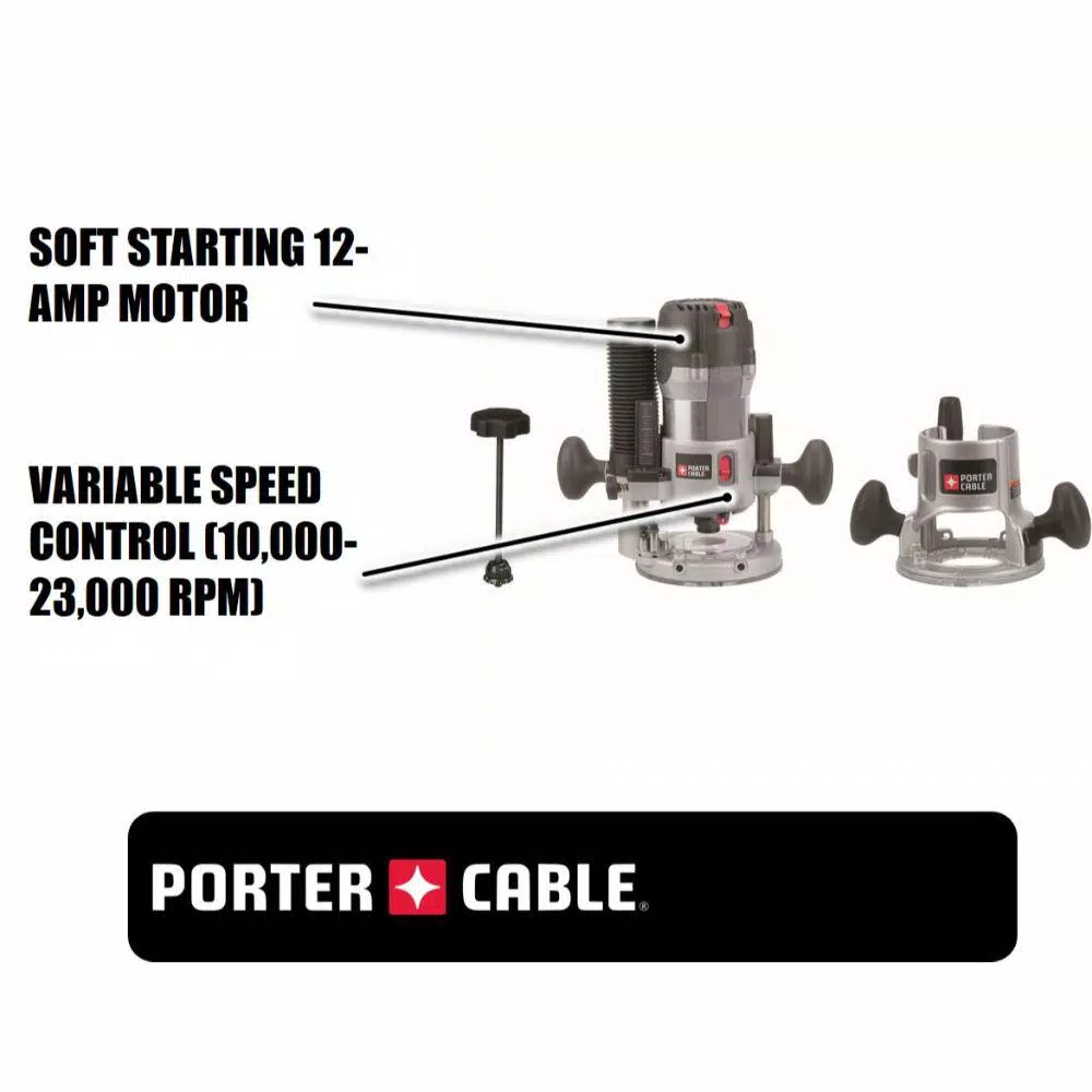 Porter-Cable 2-1/4 HP Multi-Base Router Kit with Height Adjuster