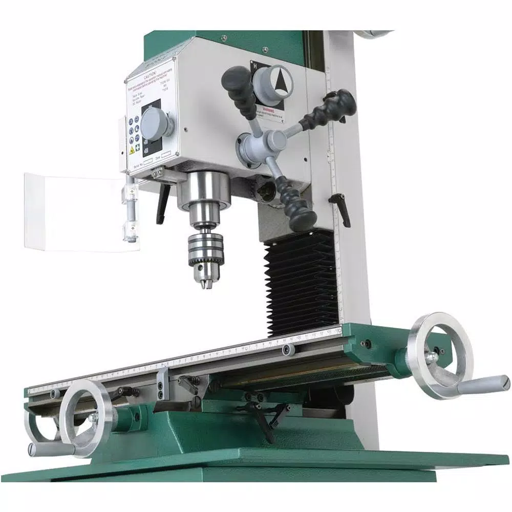 Grizzly Industrial 1 HP Mill/Drill Machine with Stand, R-8 Spindle, Digital Readout & 12-Speed Variable Control