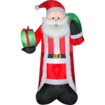Gemmy 8 ft. Tall Airblown Inflatable Santa with Fuzzy Plush Fabric and LED Lights thumbnail 2