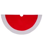 Glitzhome 48 in. Red and White Felt Christmas Tree Skirt thumbnail 2
