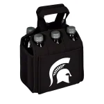 Picnic Time Michigan State University Spartans 6-Bottle Insulated Neoprene Beverage Carrier, Black thumbnail 1