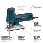 Bosch JS572EBK 7.2 Amp Corded Variable Speed Barrel-Grip Jigsaw Kit with Case and Assorted Blades thumbnail 2