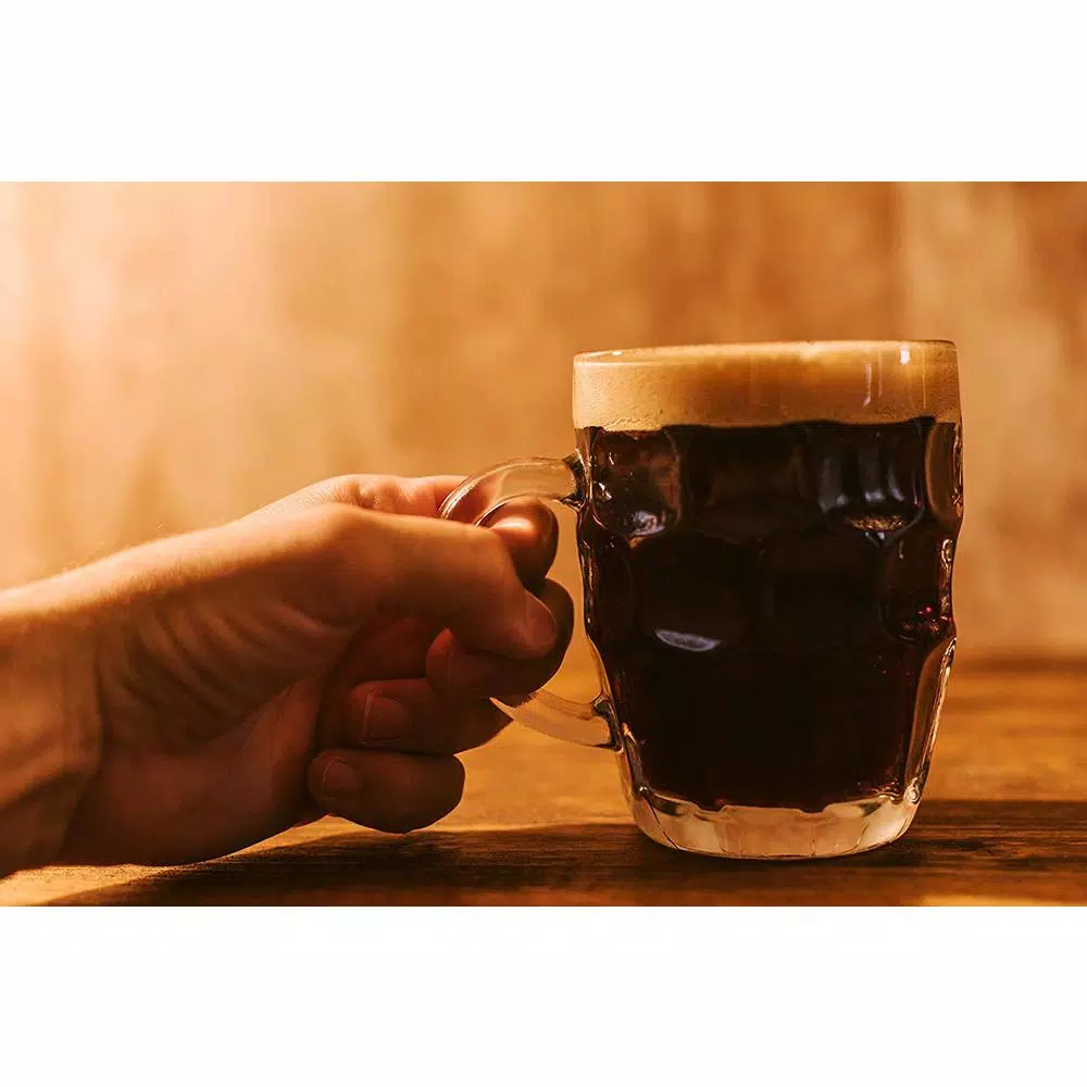 LavoHome 16 oz Clear Dimple Stein Beer Glass Mugs with Large Handle, Set of 6