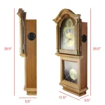 Bedford Clock Collection Bedford Collection 26 in. Golden Oak Wall Clock with Swinging Pendulum and Chimes thumbnail 5