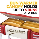 Nostalgia Retro Red Electric Hot Dog Roller and Bun Warmer - Specialty Grill thumbnail 6