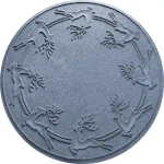 Bungalow Flooring Aqua Shield Bluestone 35 in. Round Reindeer Run Christmas Tree Mat thumbnail 1