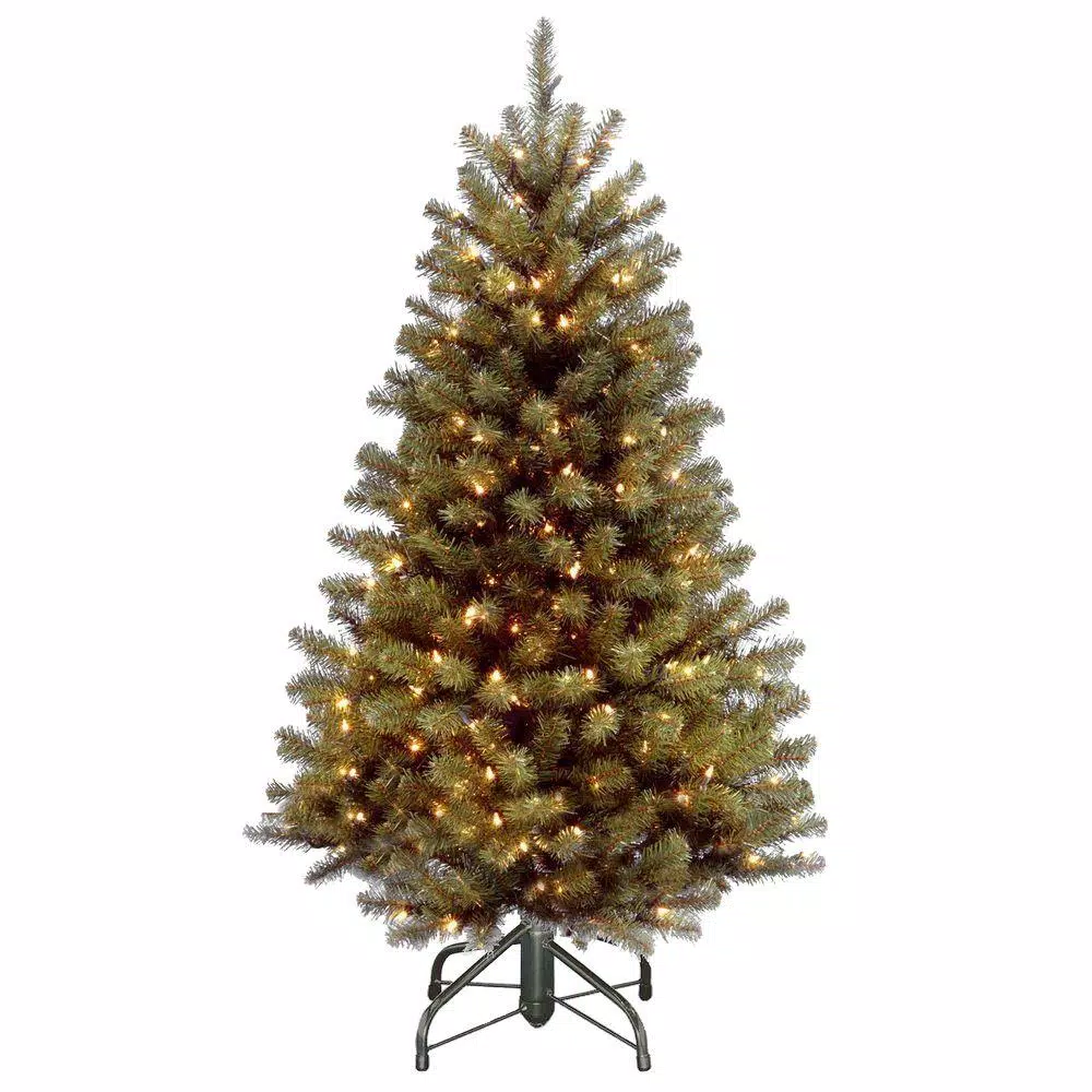 Home Accents Holiday 4.5 ft North Valley Spruce Artificial Christmas Tree with 200 Warm White Mini Lights