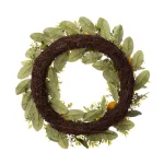 Unbranded 22 in. Greenery Lemon Wreath with 24 in. Bamboo Tobacco Basket thumbnail 4