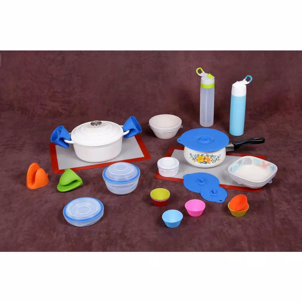 Creative Home Silicone Collapsible Food Storage Bowl with Leak-Resistant Lid, 16 oz