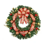 Home Accents Holiday 36 in. Royal Easton Pre-Lit LED Artificial Christmas Wreath with Gold Ornaments and Ribbon thumbnail 1