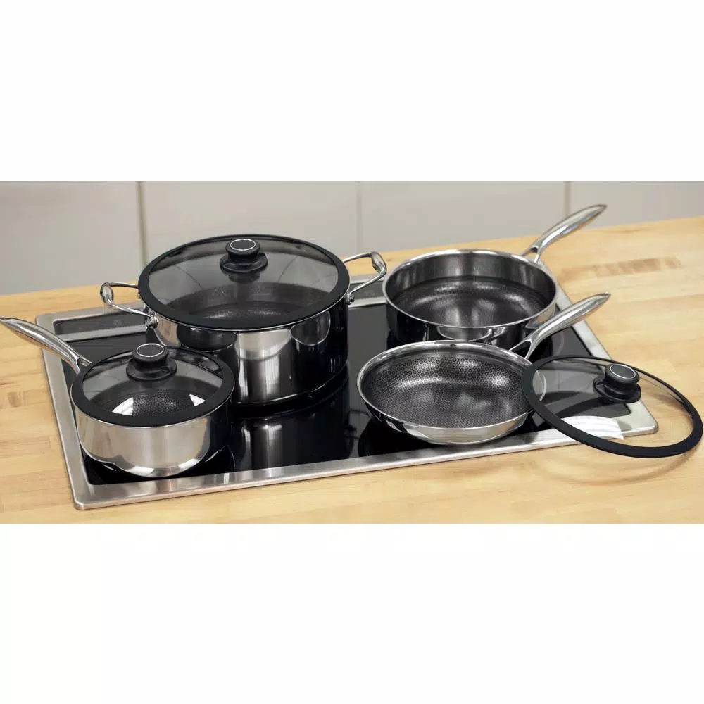 Black Cube 7-Piece Stainless Steel Nonstick Hybrid Cookware Set