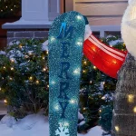 Home Accents Holiday Yuletide Lane 4 ft. LED Santa with Snowboard Yard Decoration thumbnail 5
