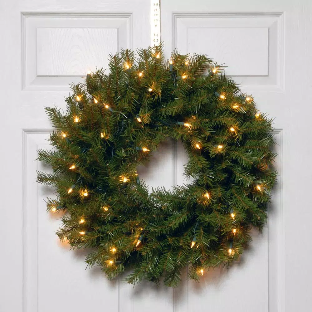 National Tree Company 24" Norwood Fir Artificial Wreath with 50 Dual Color LED Lights, Battery Operated