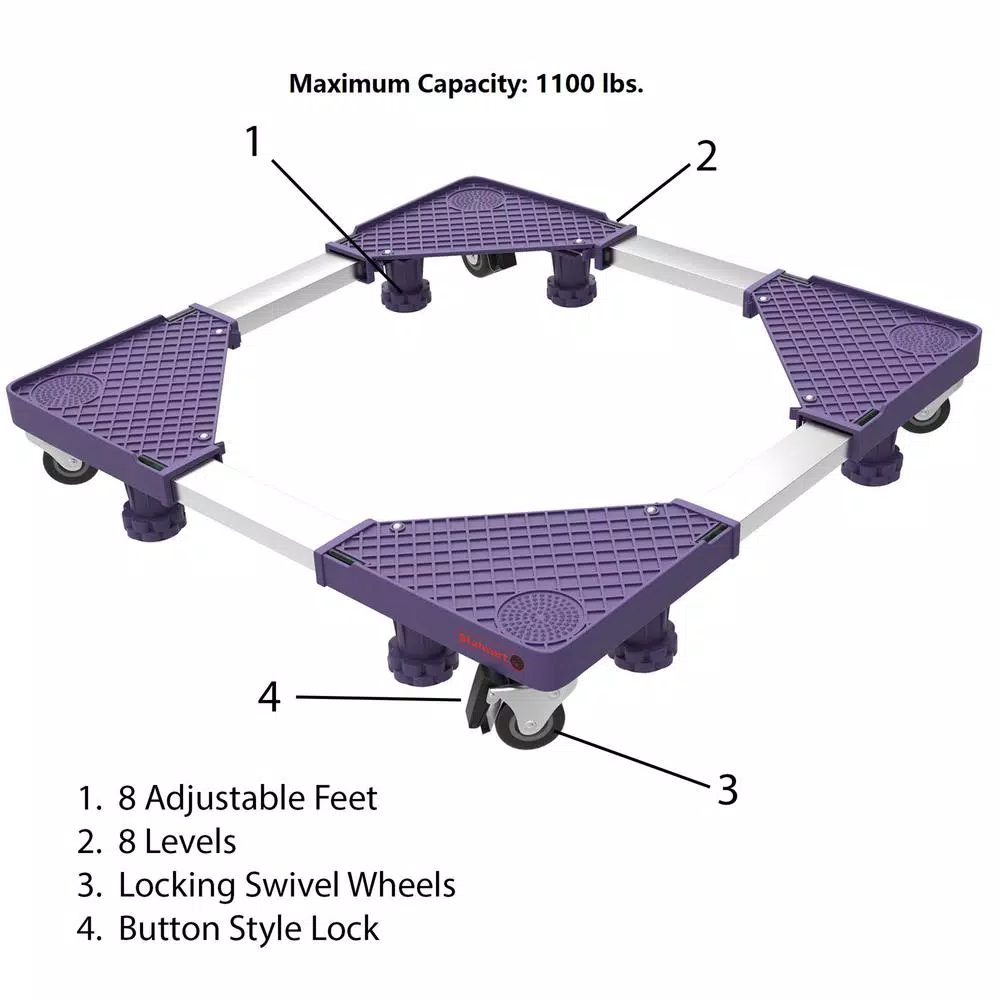 Stalwart 1100 lbs. Capacity Multi-Purpose Appliance Dolly with Adjustable Base