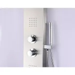 ANZZI Anchorage 60 in. 2-Jet Full Body Shower Panel System with Heavy Rain Head & Spray Wand, Brushed Steel thumbnail 8