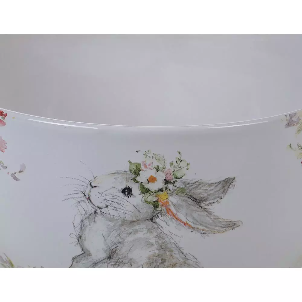 Certified International Sweet Bunny 10.75 in. Multicolored Earthenware Deep Serving Bowl