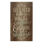 Stratton Home Decor Coffee and Blessings Wooden Wall Art Sign thumbnail 5
