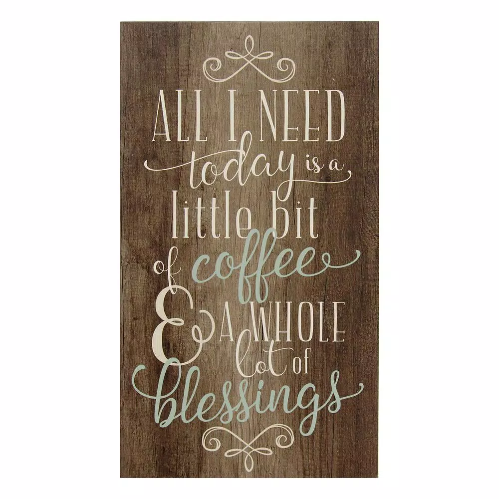Stratton Home Decor Coffee and Blessings Wooden Wall Art Sign