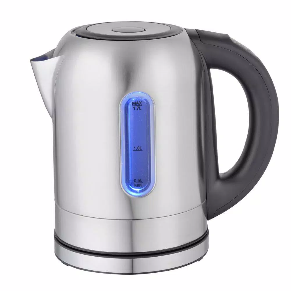 MegaChef 1.7 L Stainless Steel Electric Tea Kettle with 5 Preset Temperatures