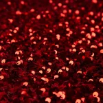 Glitzhome 48 in. Red Sequin Christmas Tree Skirt with White Faux Fur Cuff and Velvet Ropes thumbnail 2