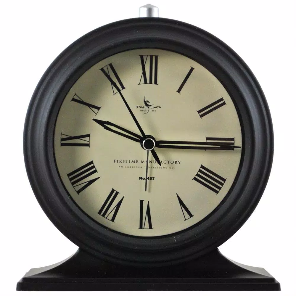 FirsTime Antollini 5 in. Analog Tabletop Clock - Black