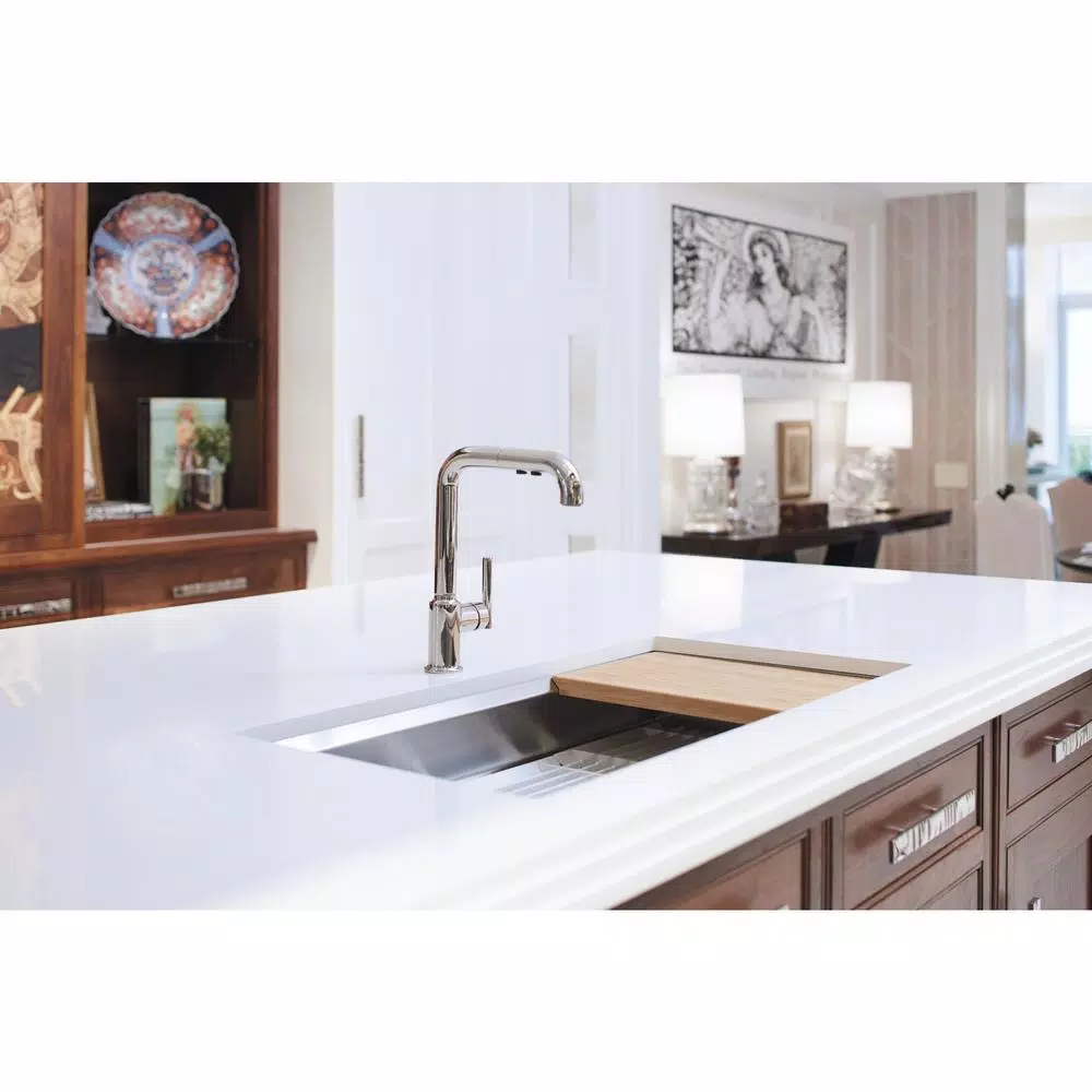KOHLER Prolific Bamboo Cutting Board, Edge Grain In-Sink Food Prep Surface