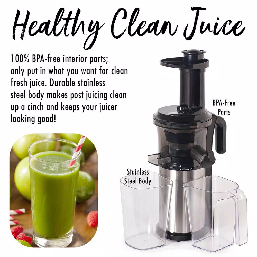 Tribest Shine Kitchen Co. SJV-107 Vertical Juicer, Stainless Steel, 200W